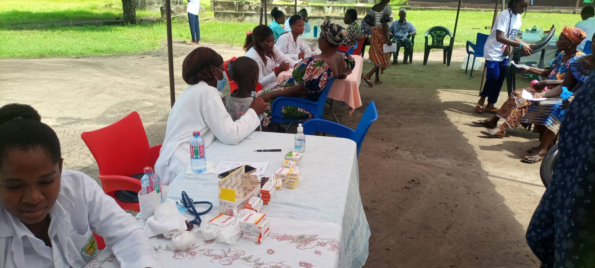 Health service station at a Hope Hills Mission medical outreach