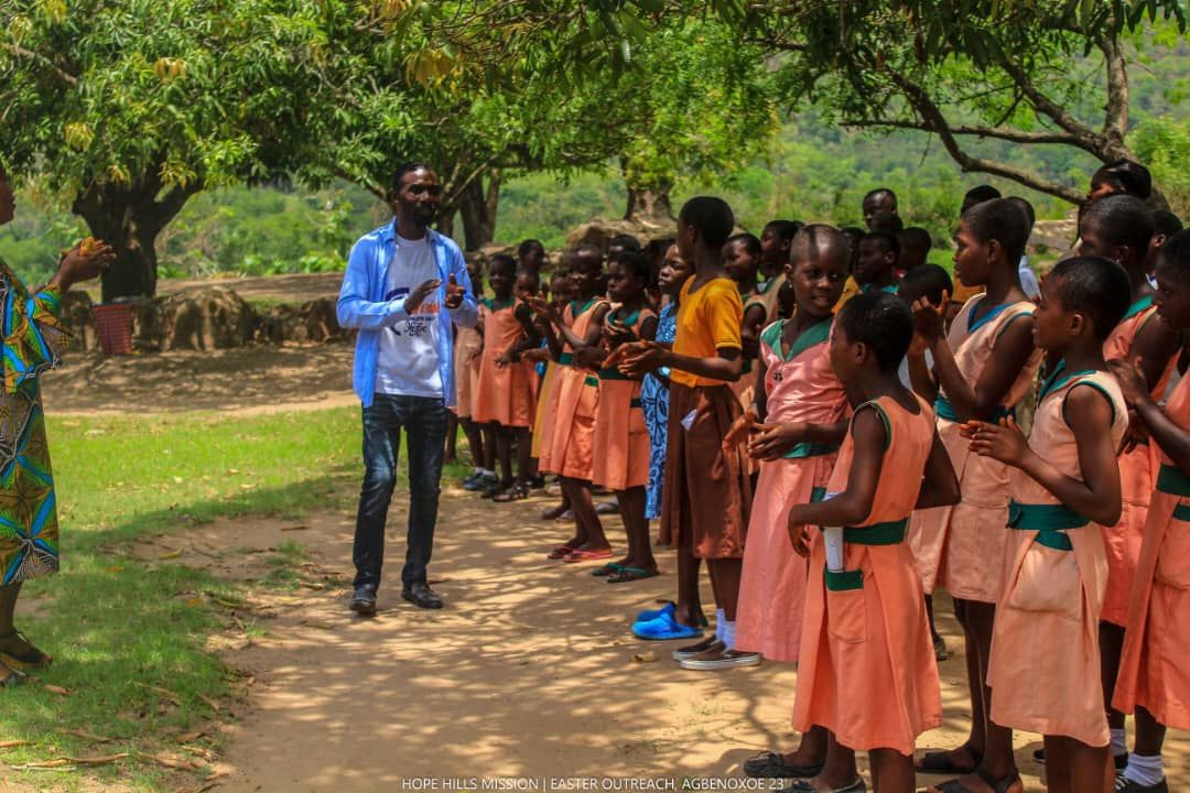 Hope Hills Mission outreach with children in Ghana