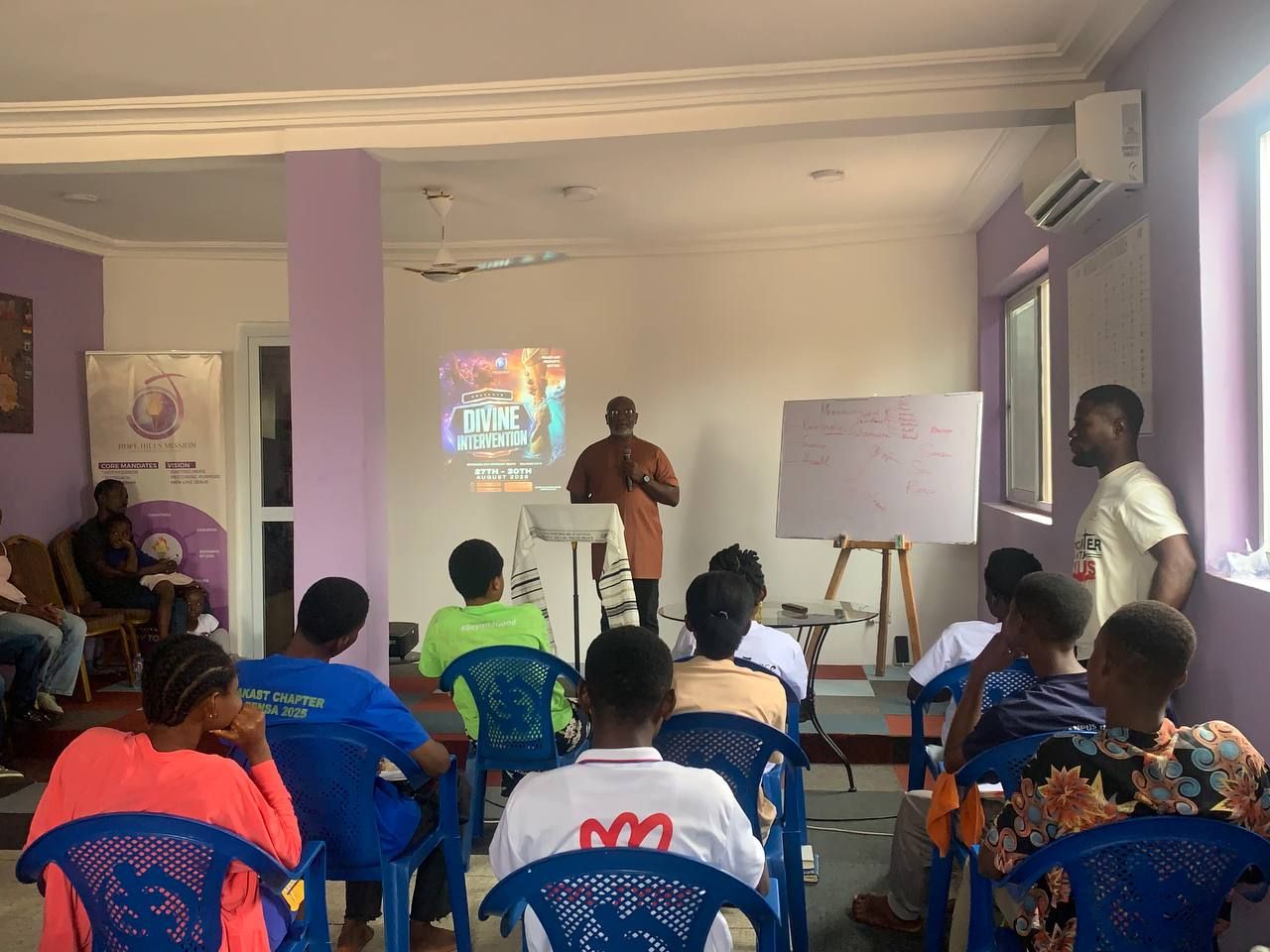 Bible teaching at a ministry meeting